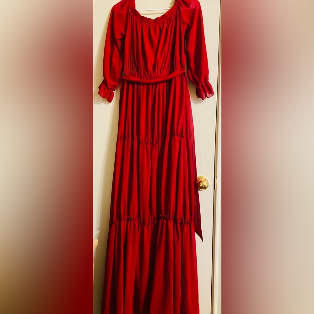 Baltic Born Red Satin Dress NWT